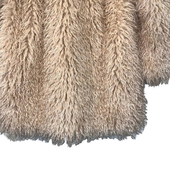 A.L.C. Grey Faux Fur Coat Faint Peach Oversized Jacket Large Furry Fuzzy EUC - Picture 13 of 16